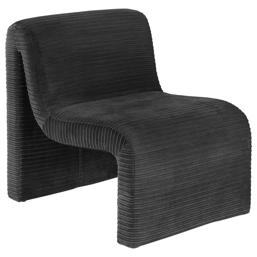Upholstered Curved Armless Accent Chair