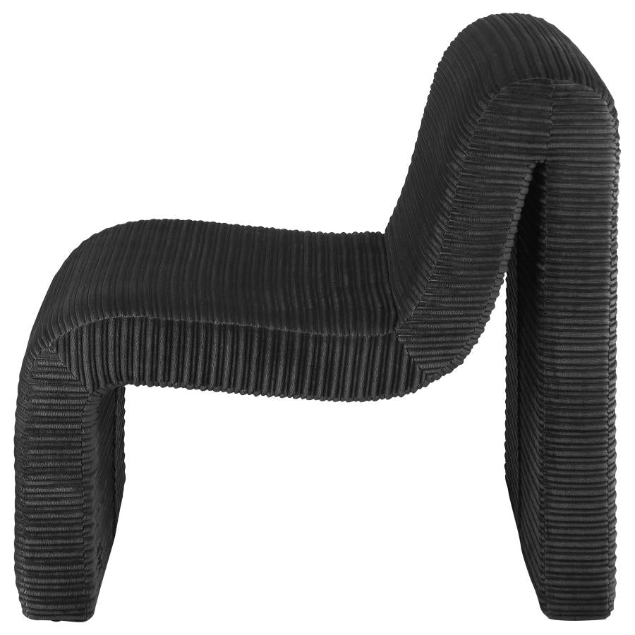 Upholstered Curved Armless Accent Chair