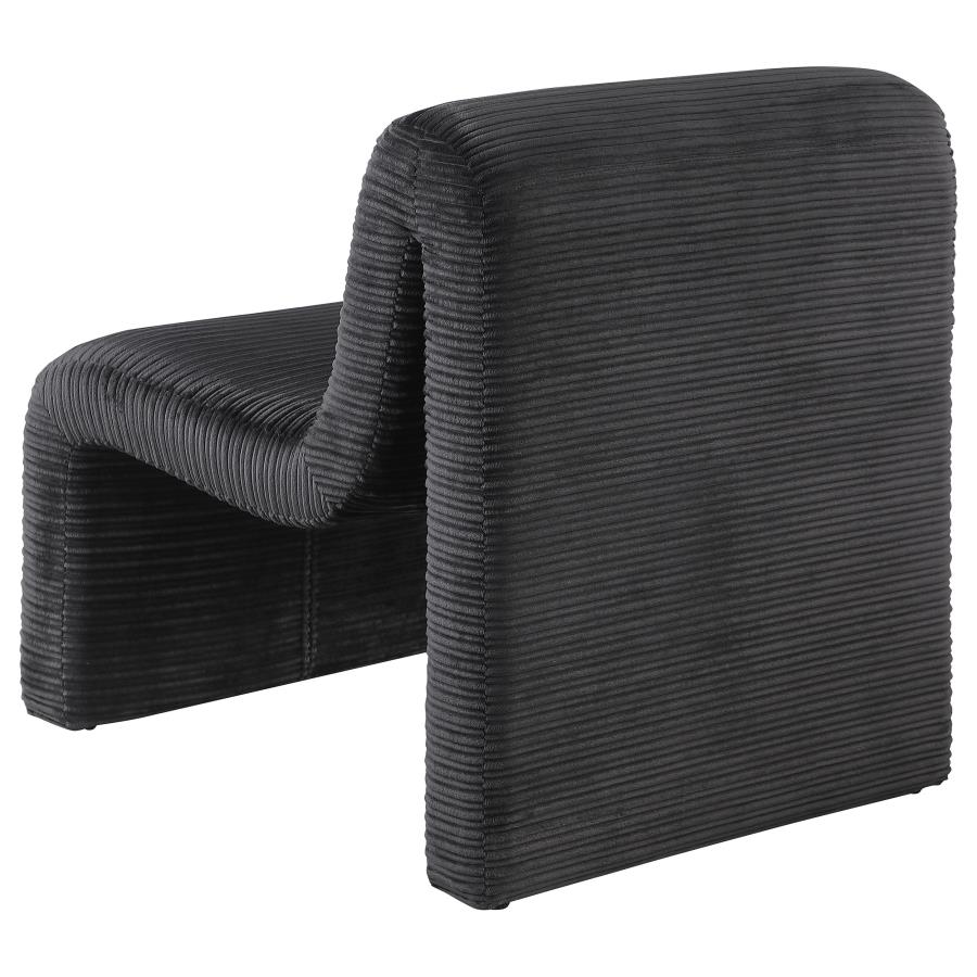 Upholstered Curved Armless Accent Chair