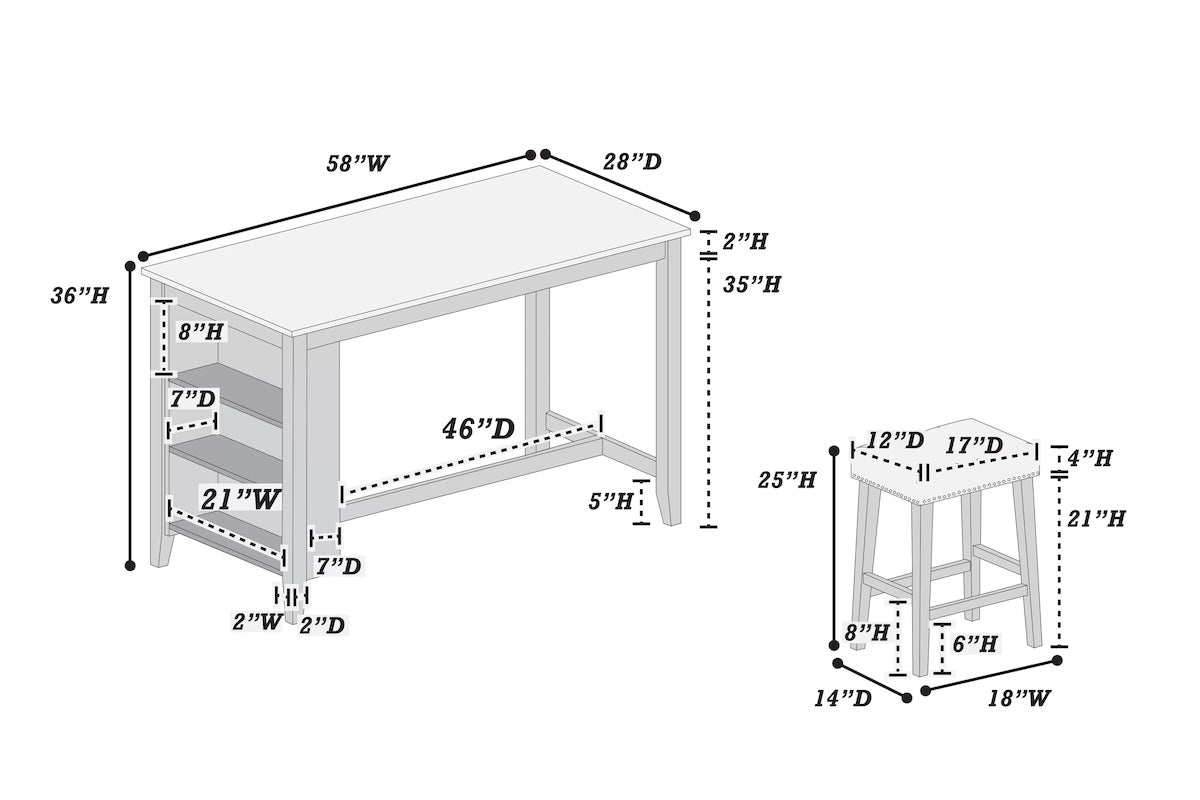 5-Piece Counter Height Set