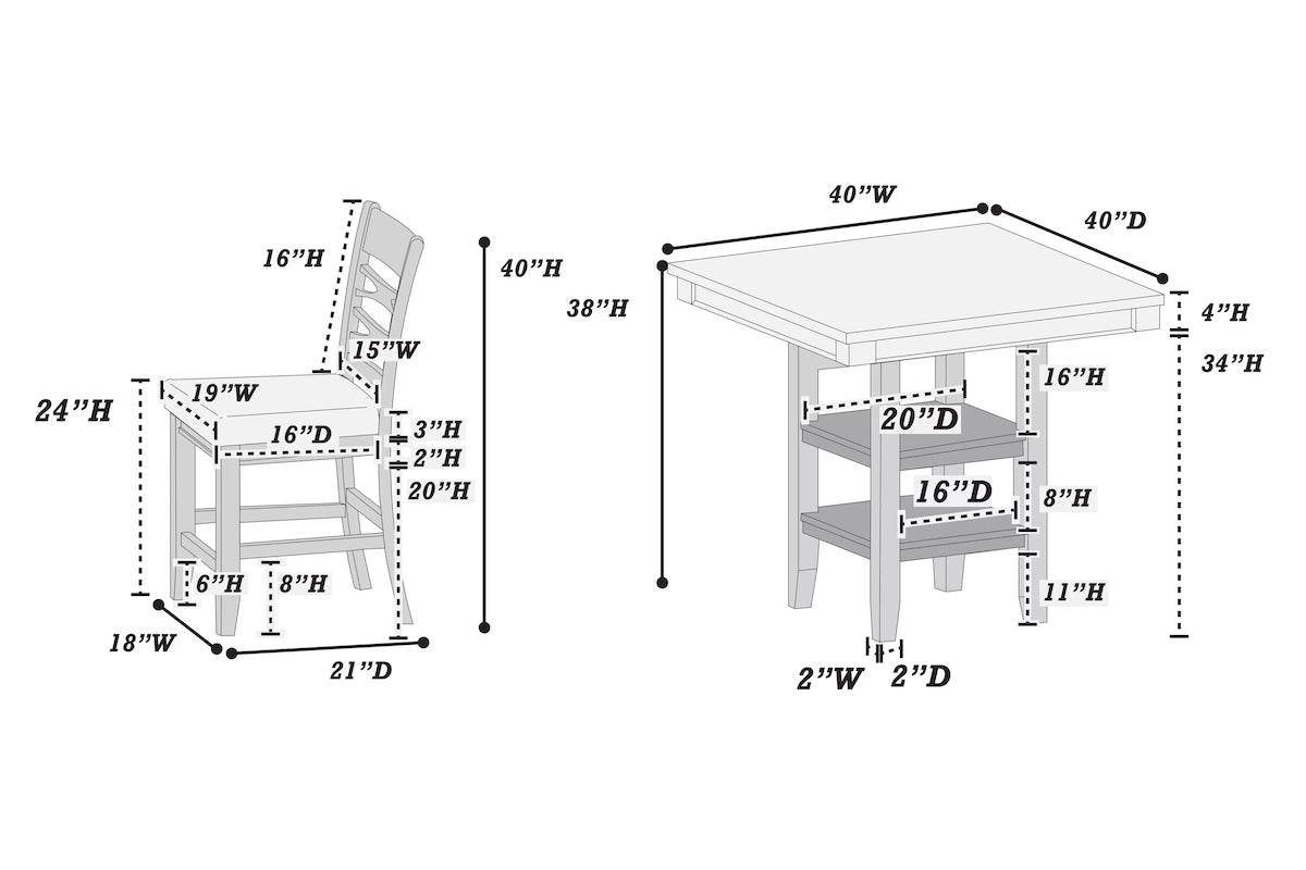 5-Piece Counter Height Set