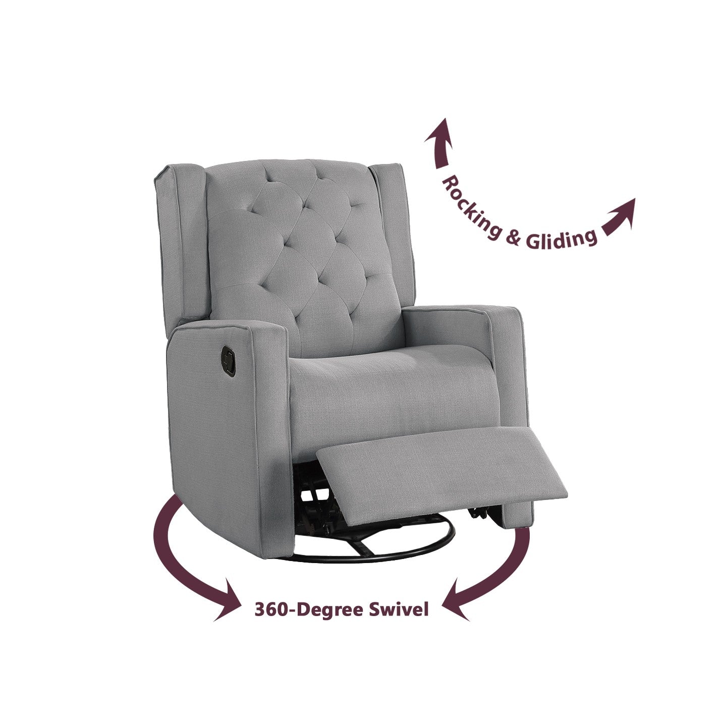 Manual Motion Swivel Glider Chair