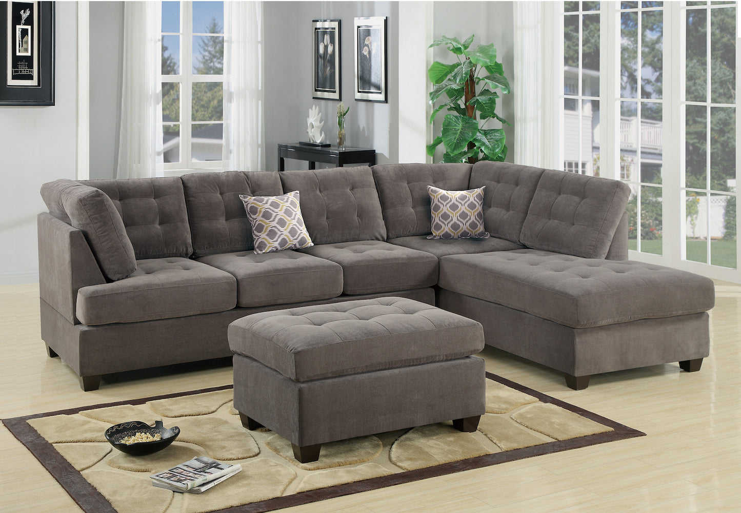 2-PC Reversible Sectional Sofa Set
