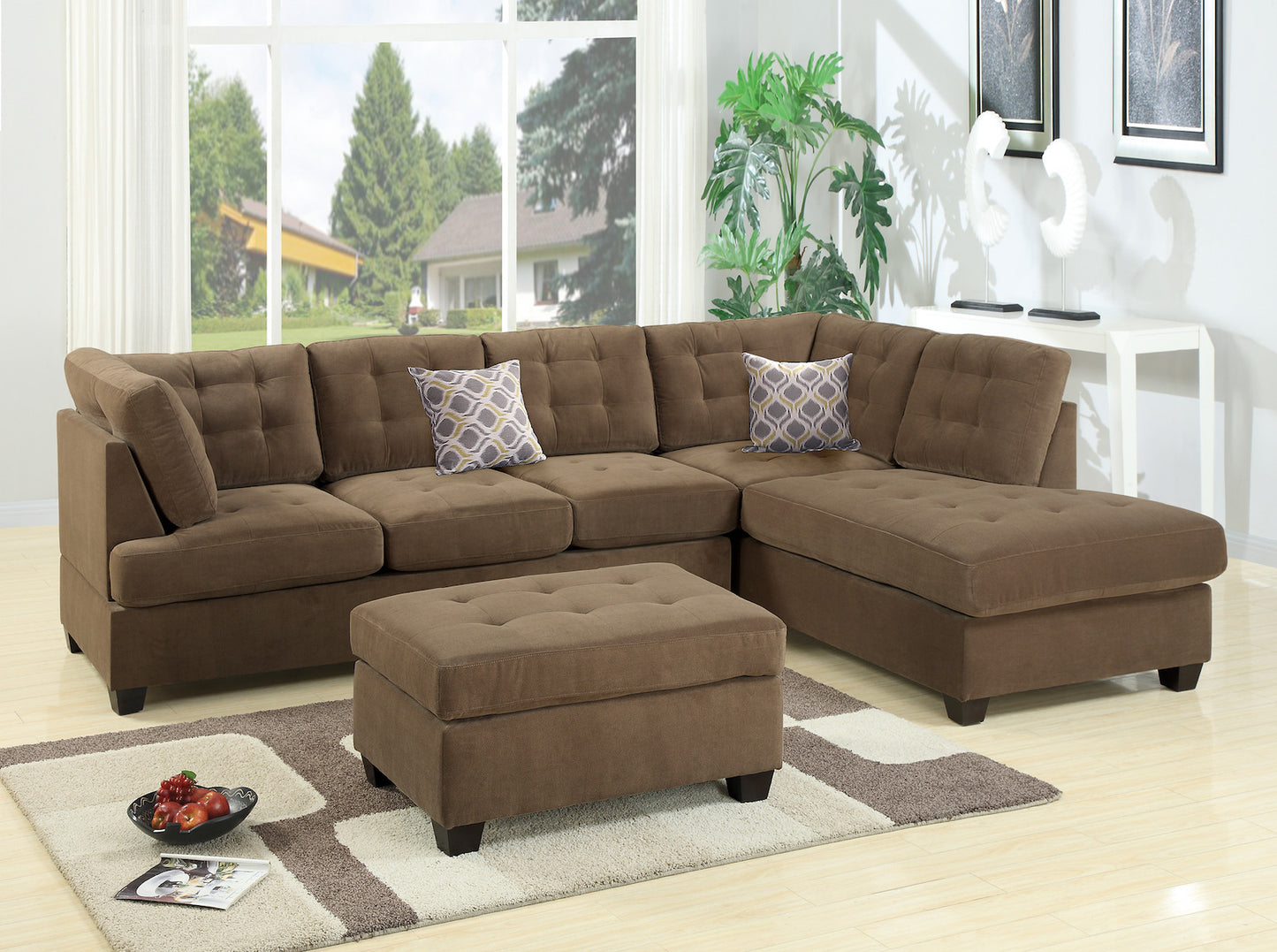 2-PC Reversible Sectional Sofa Set