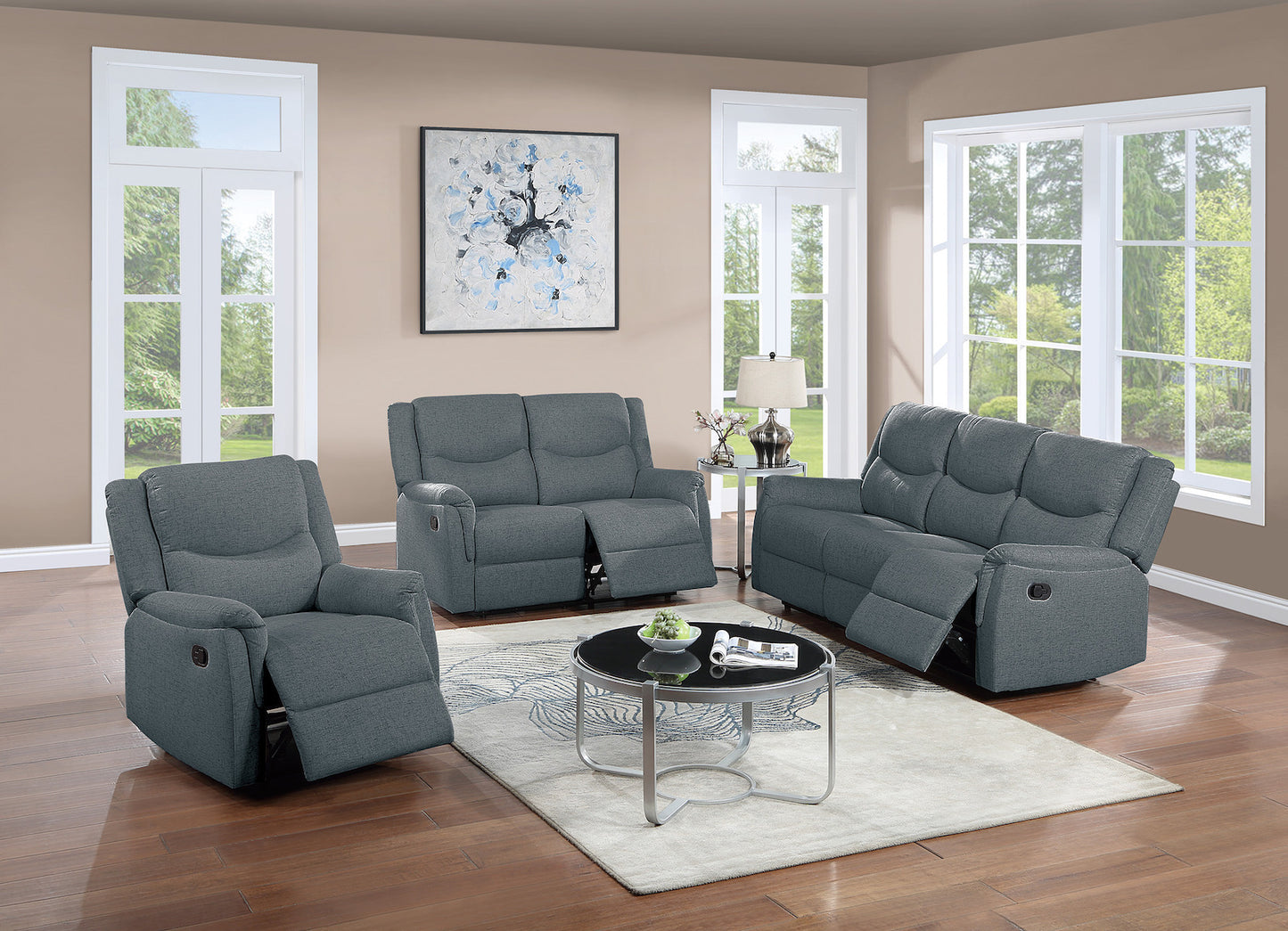 2-PC Manual Recliner Sofa Set