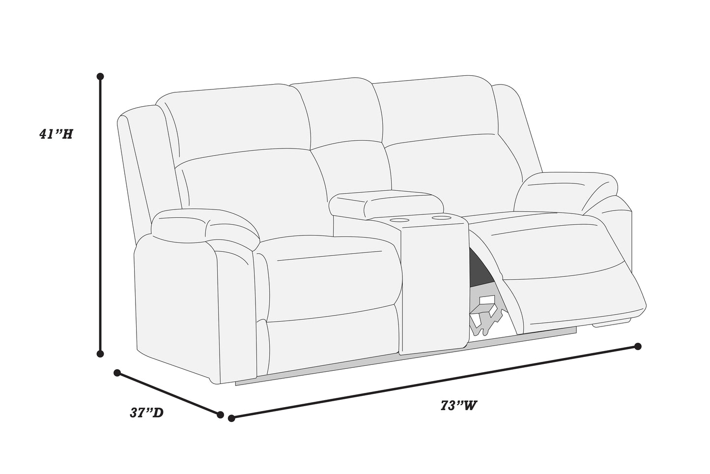 Corduroy Manual Recliner Loveseat