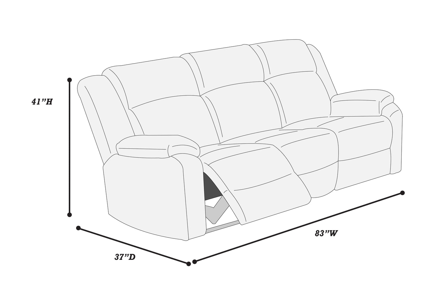 Corduroy Manual Recliner Sofa