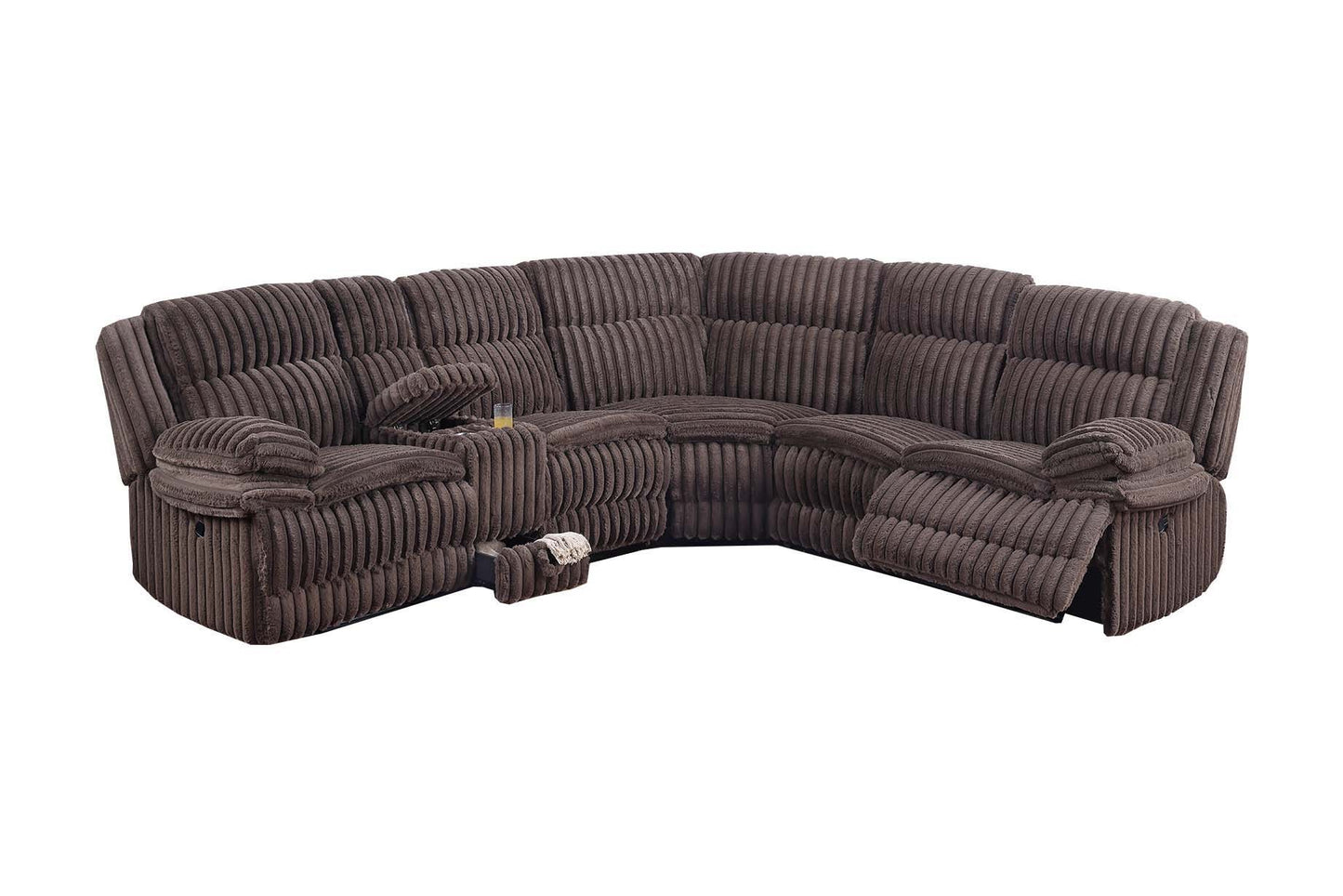 Corduroy Manual Recliner Sectional