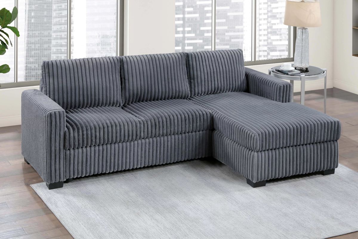 2-PC Corduroy Sectional Sofa