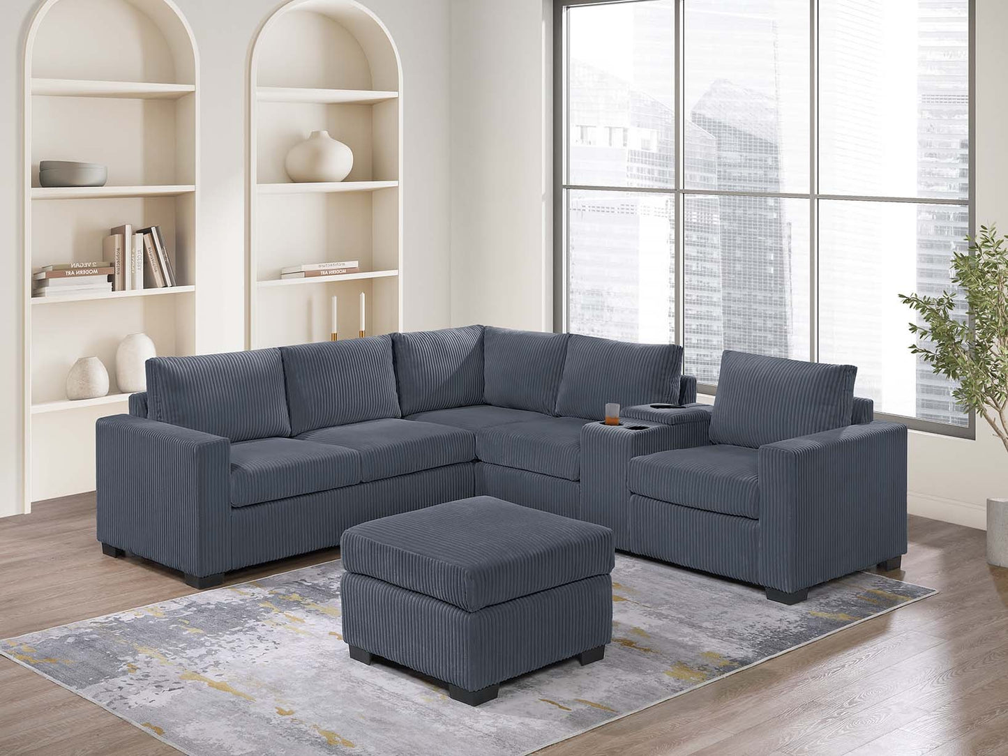 4-Piece Sectional Set W/ Ottoman
