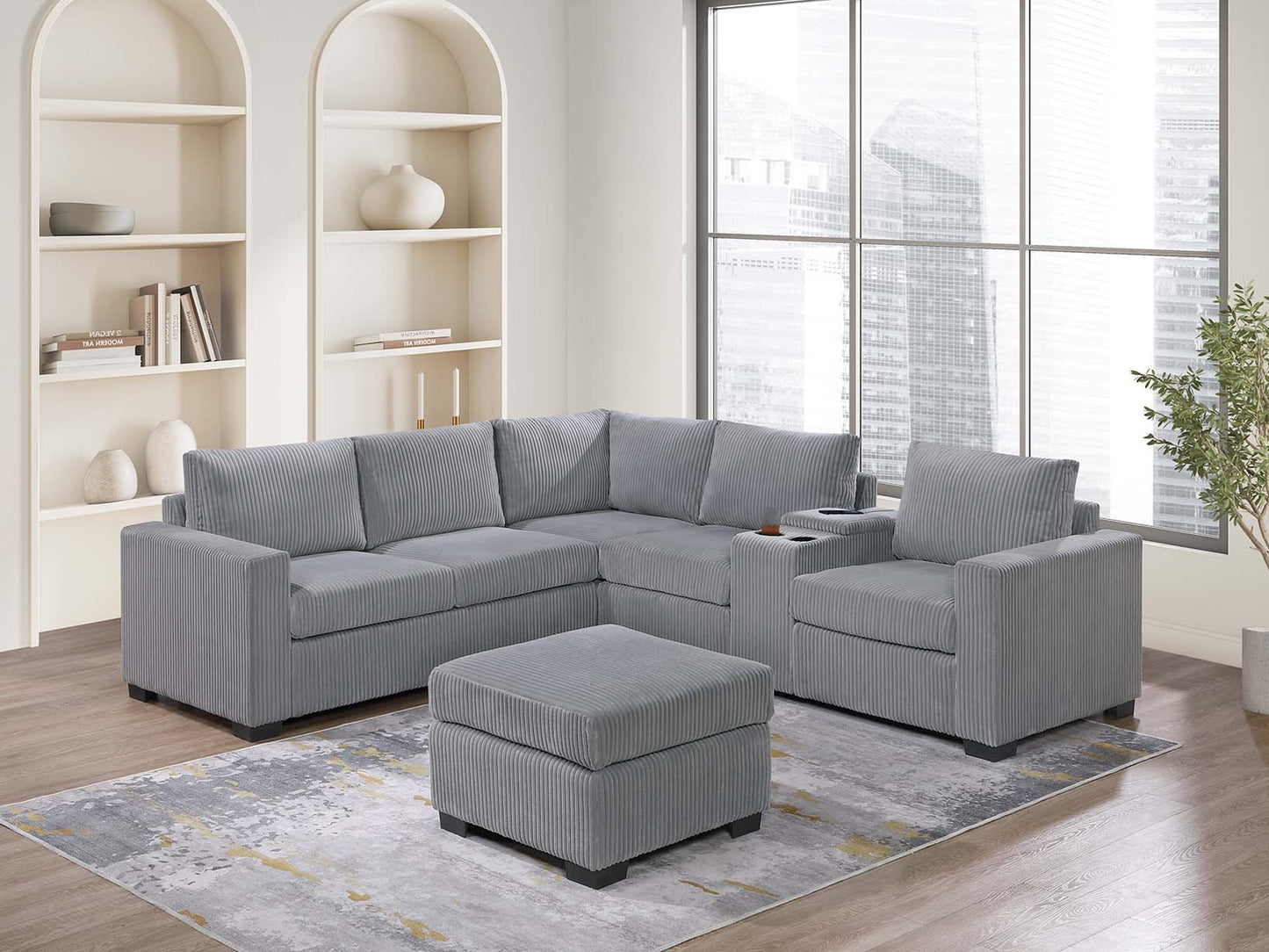 4-Piece Sectional Set W/ Ottoman
