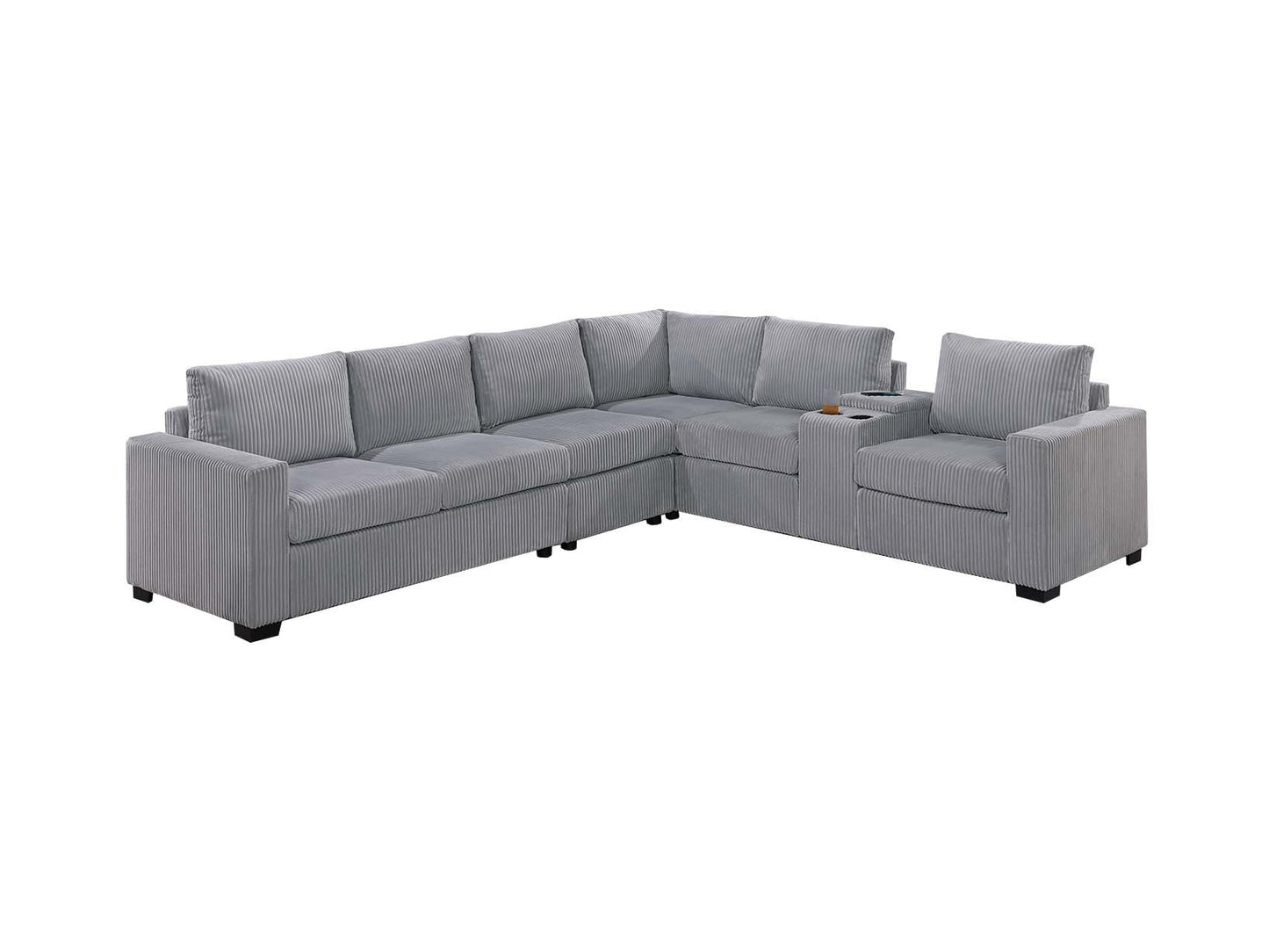 4-Piece Corduroy Sectional Set