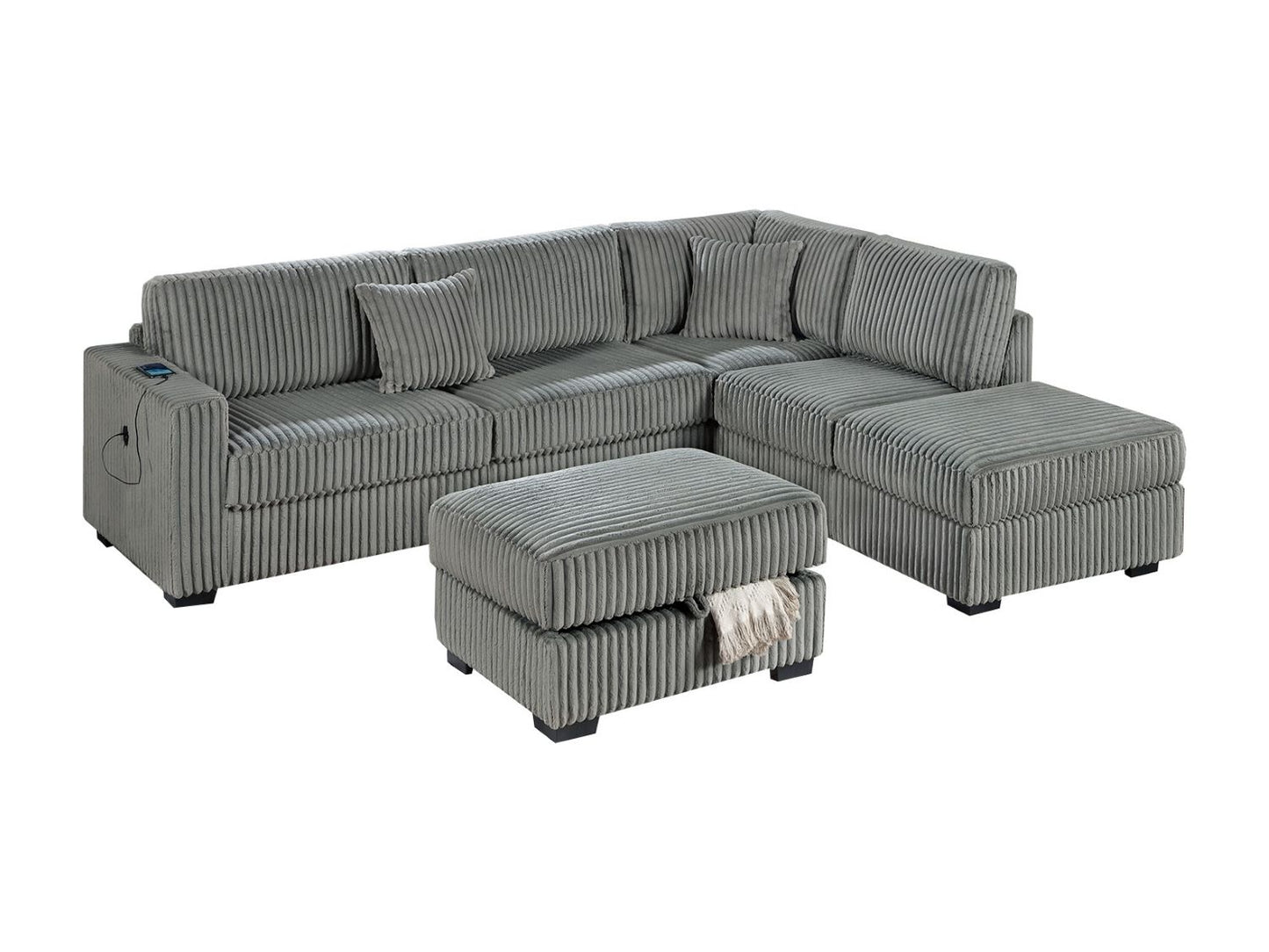 3-Piece Reversible Sectional Set W/ Ottoman
