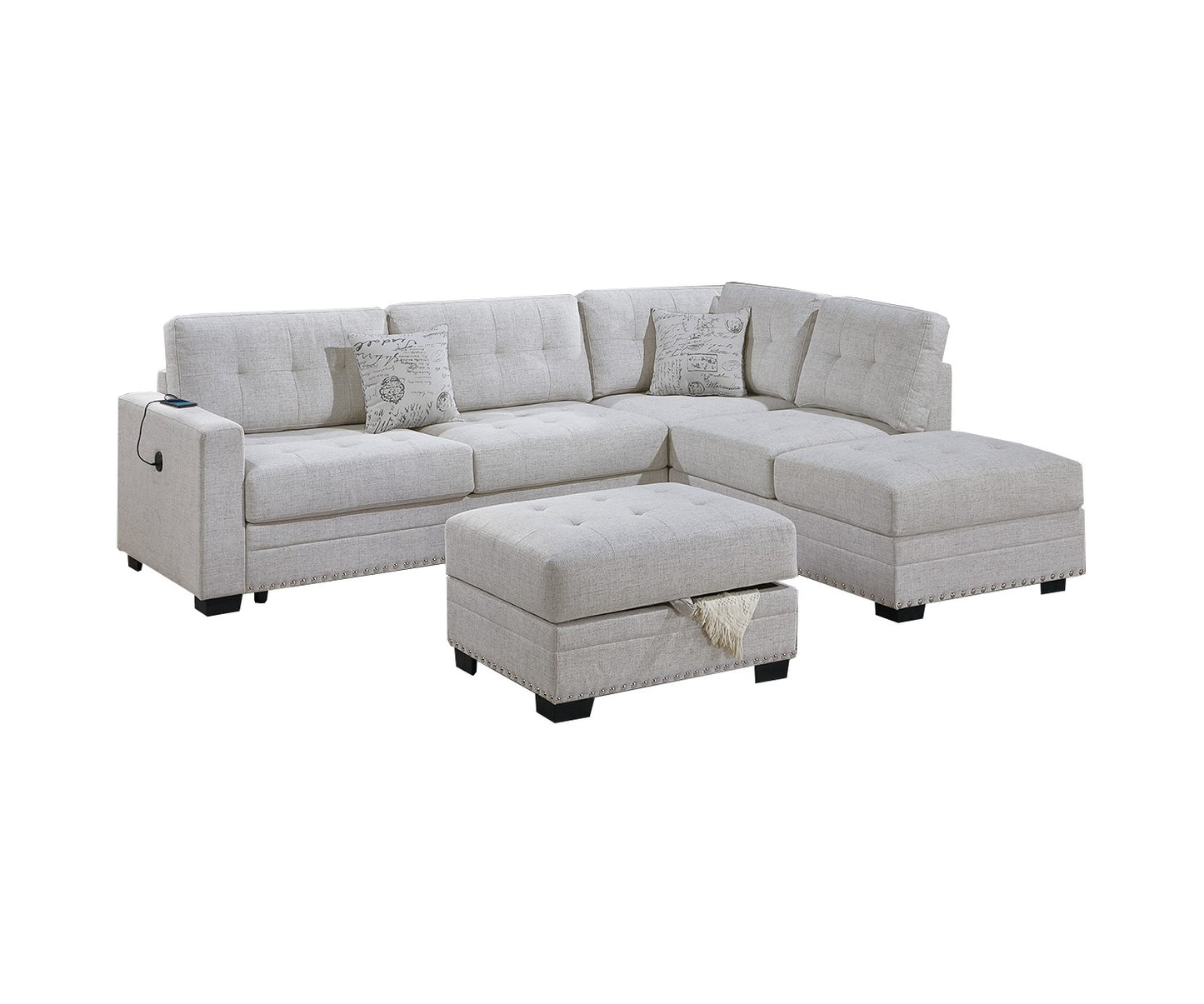 3-Piece Reversible Sectional Set W/ Ottoman
