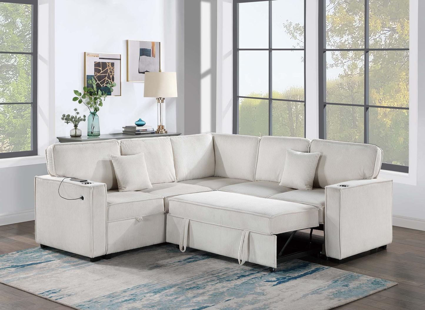 3-Piece Convertible Sectional Sofa Set