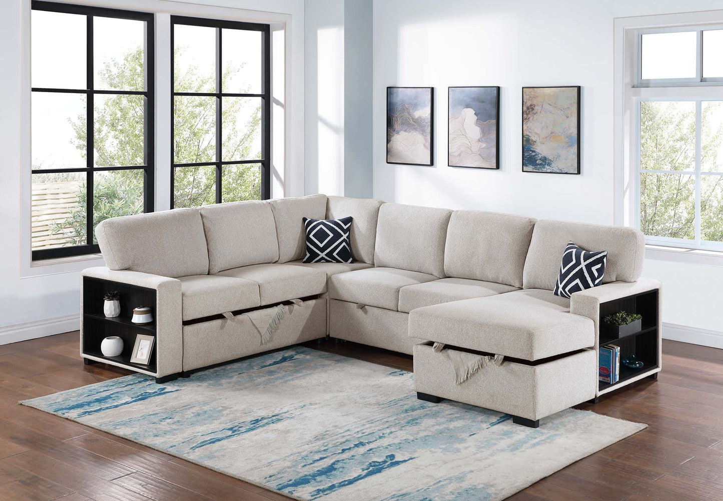 4-Piece Convertible Sectional sofa