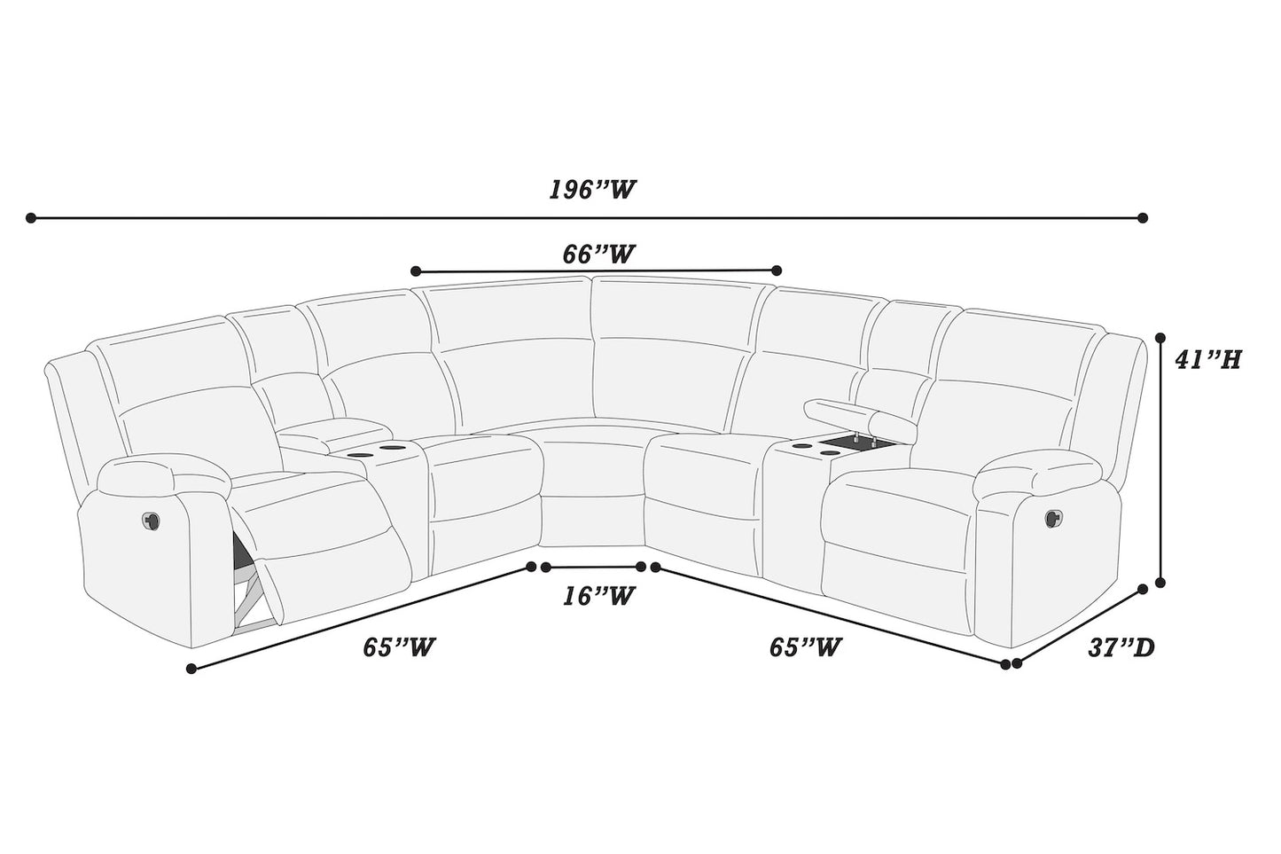 Power Motion Reclining Sectional