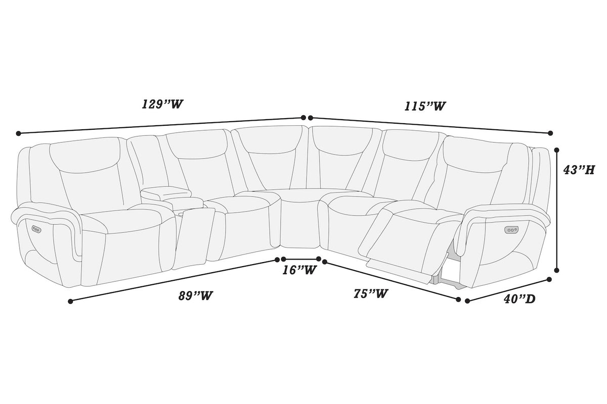 Power Motion Reclining Sectional Sofa