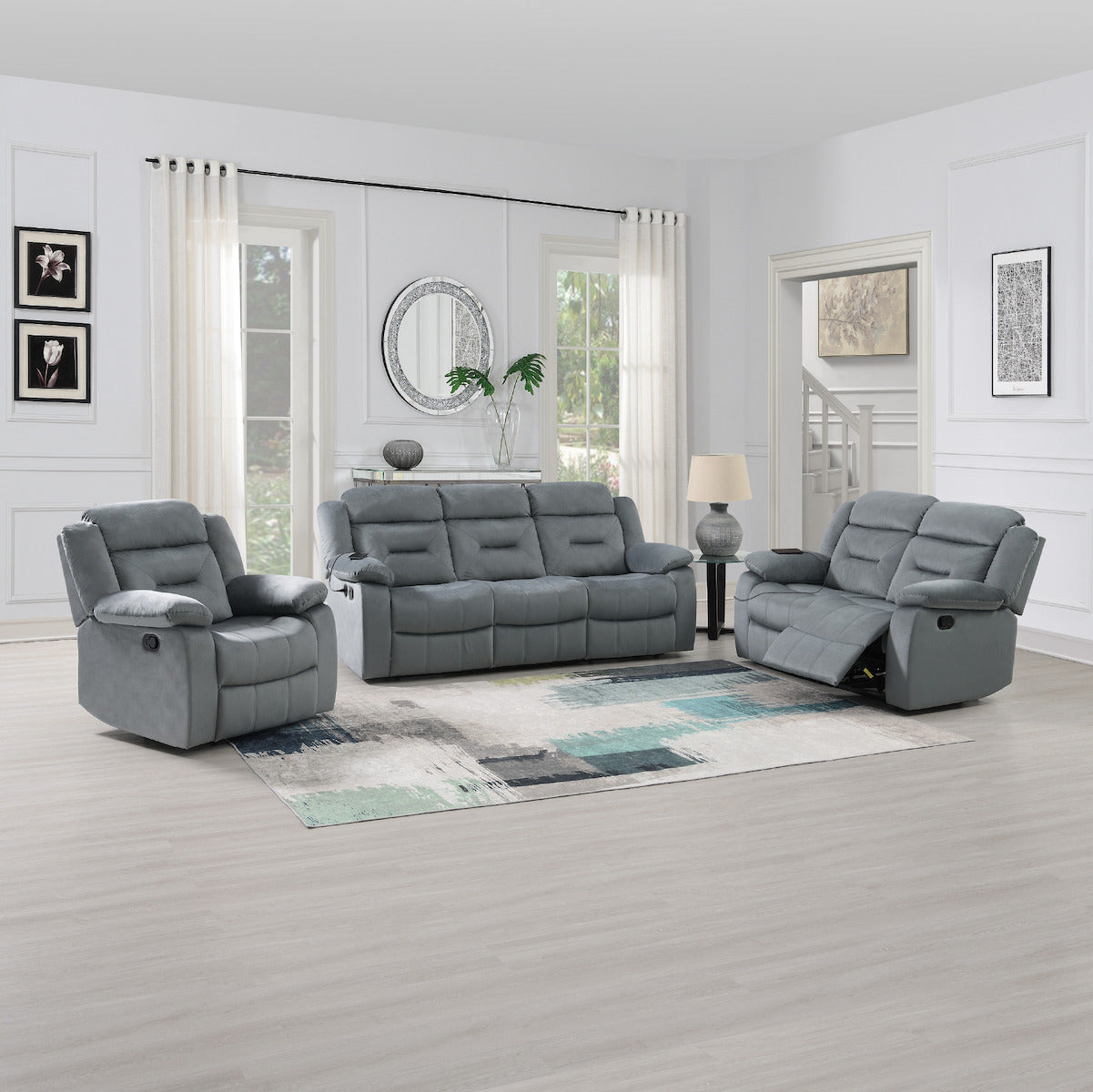 2-PC Manual Recliner Sofa Set