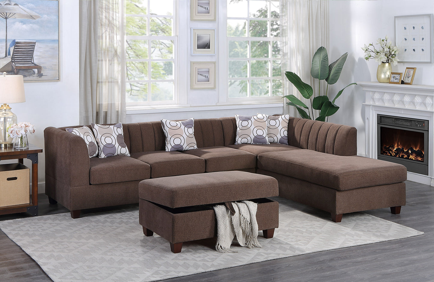 3-Piece Sectional Set W/ Ottoman