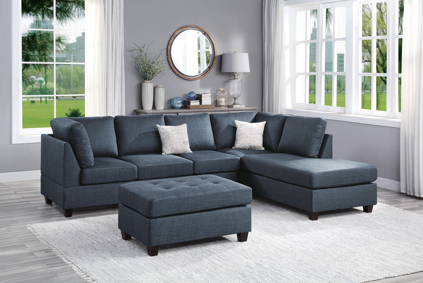 3-Piece Sectional Set W/ Ottoman