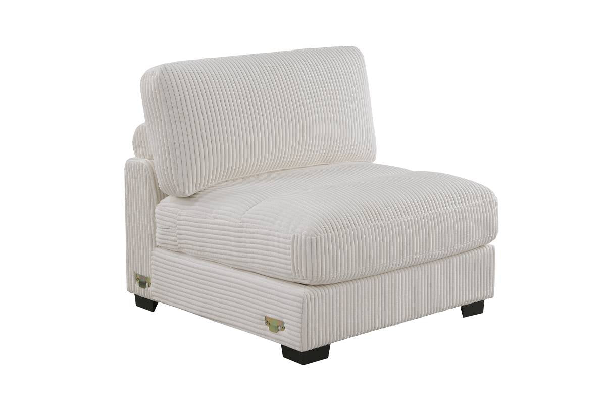 Corduroy Modular Armless Chair