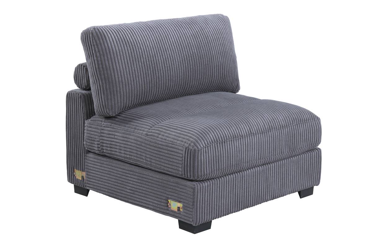 Corduroy Modular Armless Chair