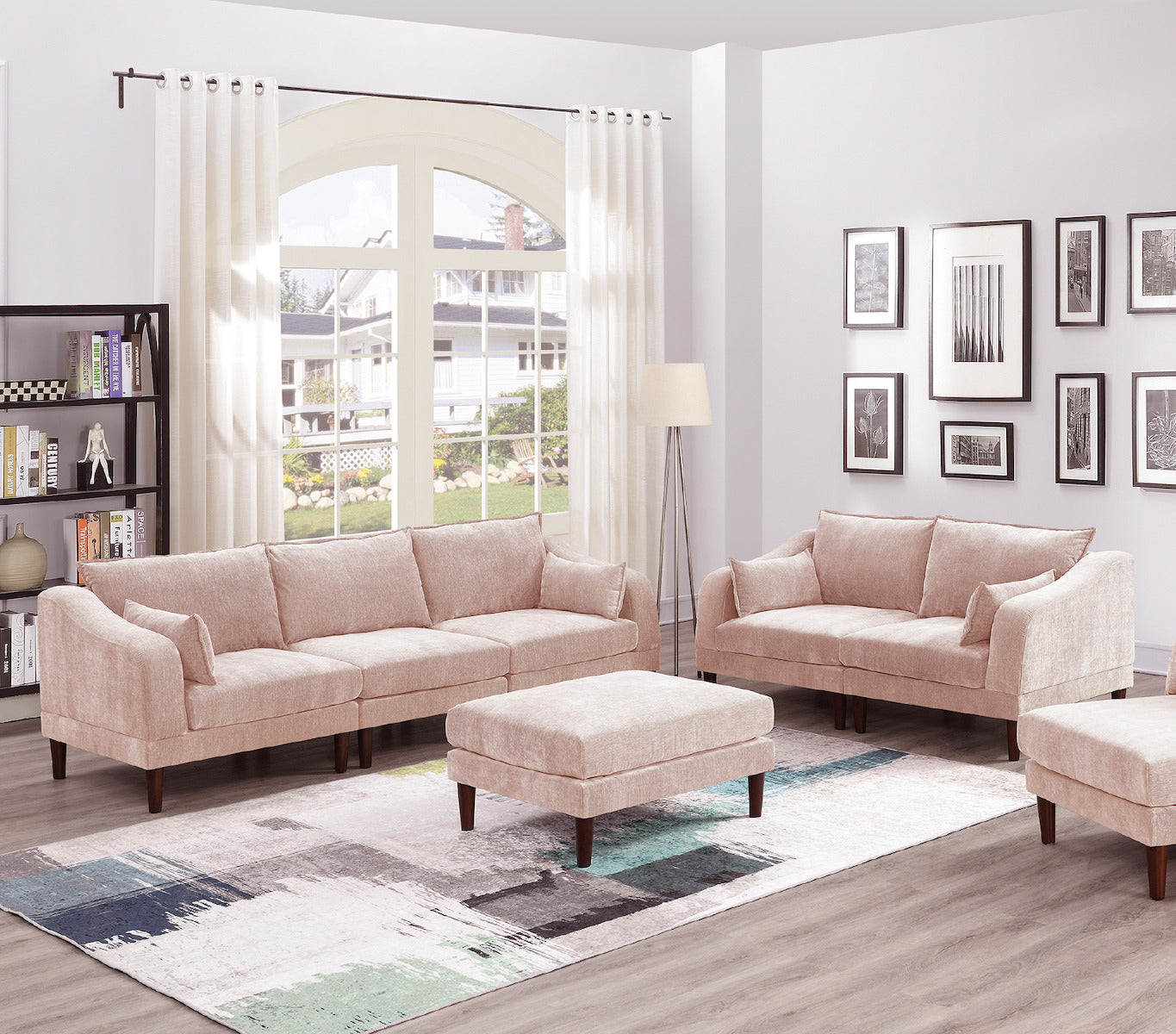 6-PC Modular Sofa Loveseat Ottoman