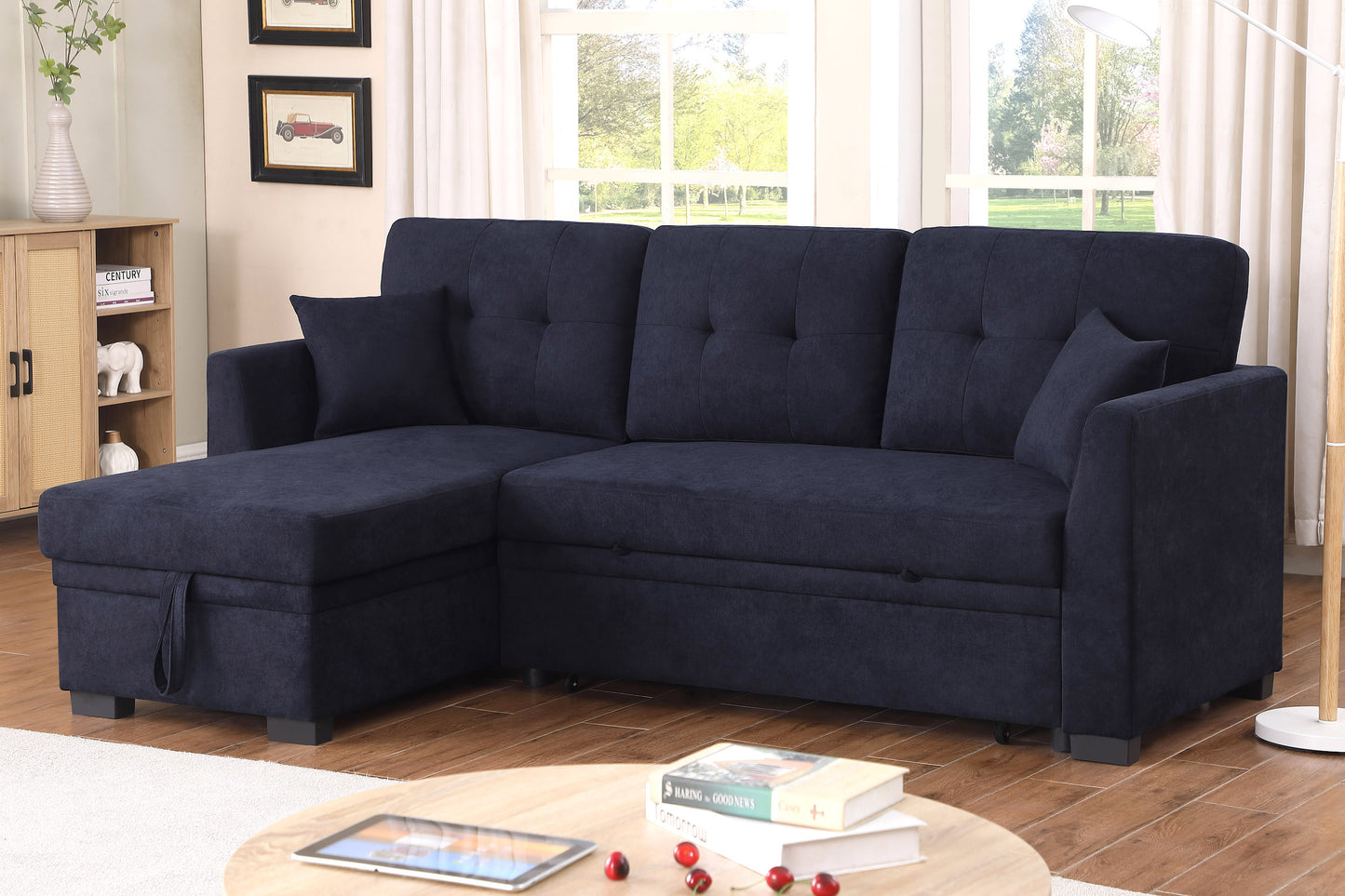 Sectional with Pull-Out Bed and Storage Chaise