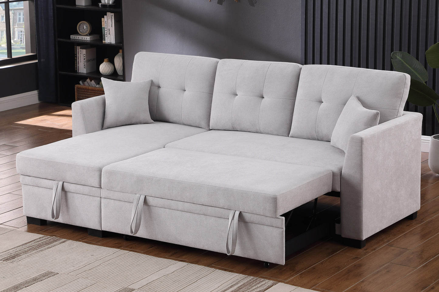 Sectional with Pull-Out Bed and Storage Chaise
