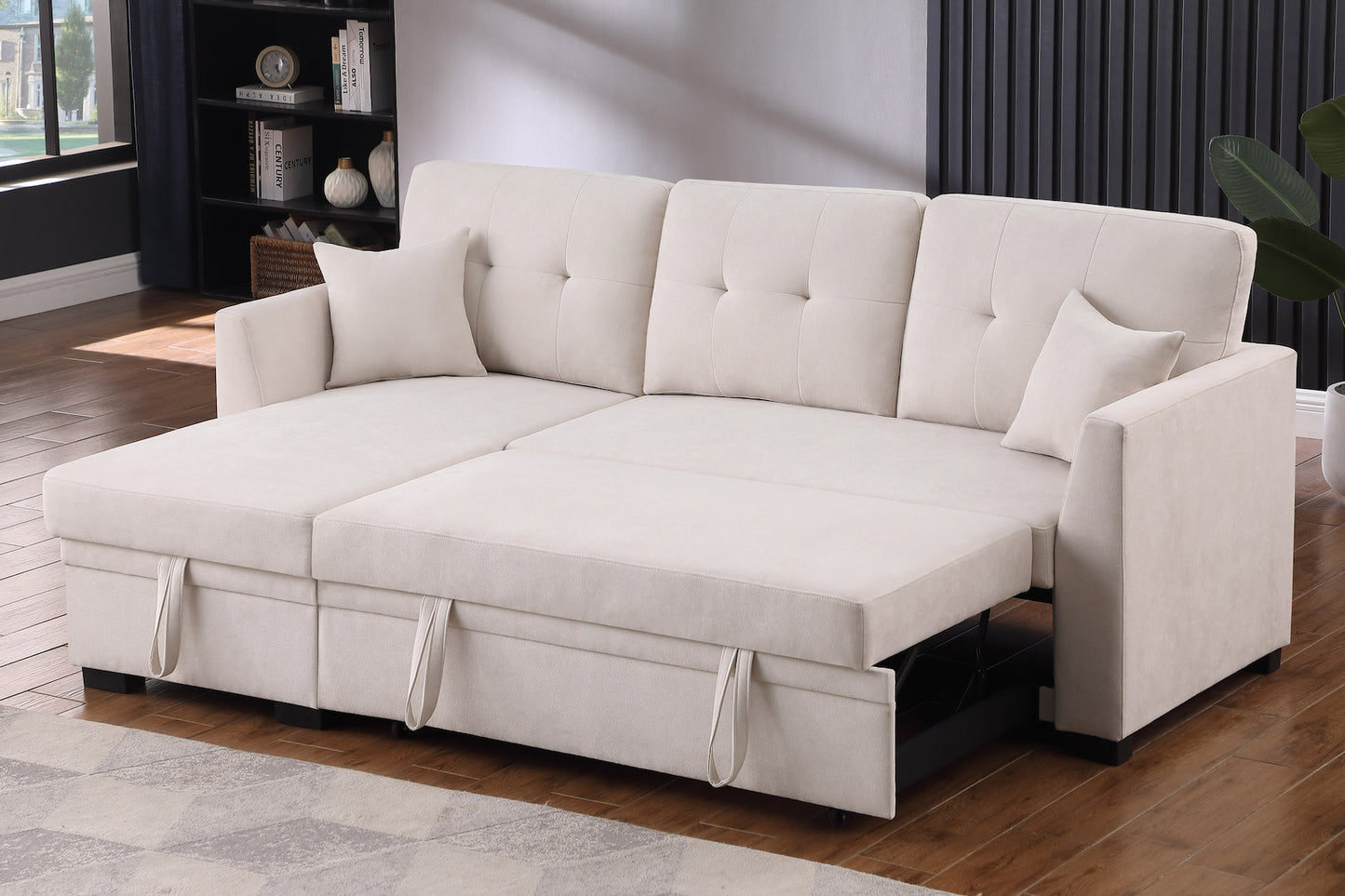 Sectional with Pull-Out Bed and Storage Chaise