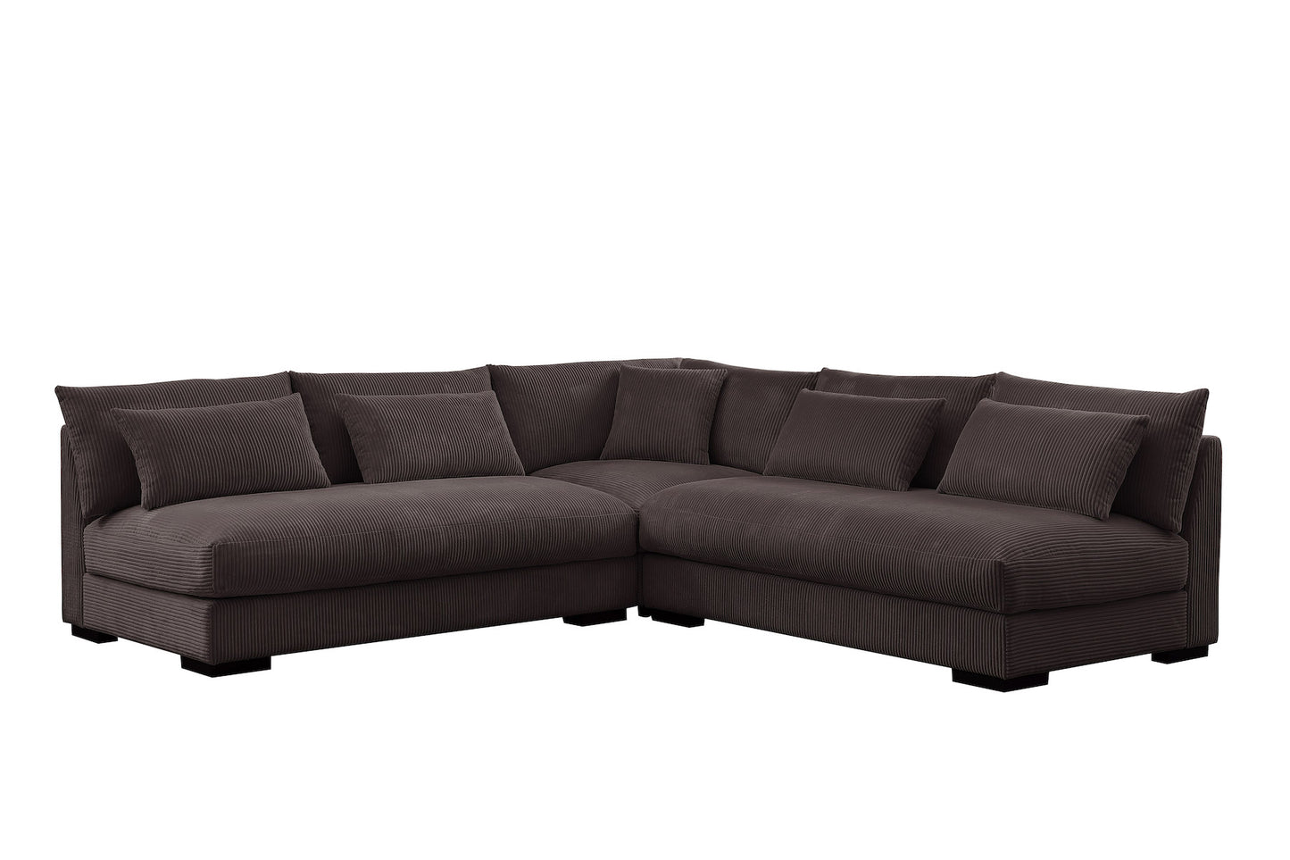 Corduroy Sectional with Ottoman