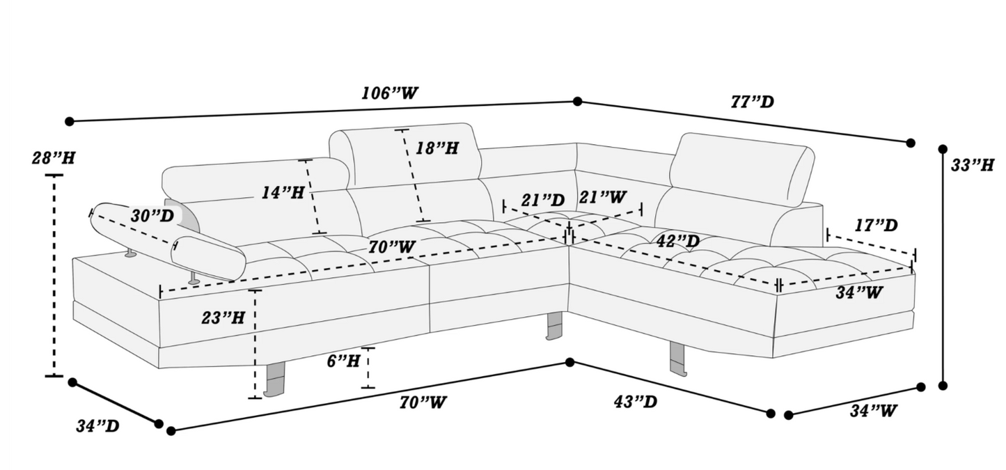 2-Piece Sectional Sofa Set