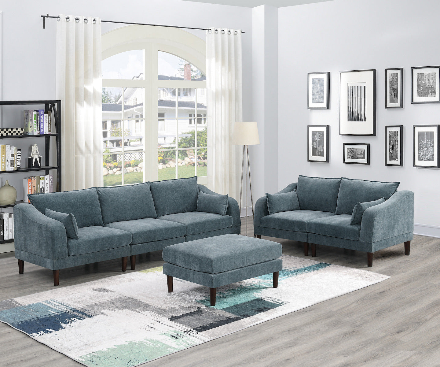 6-PC Modular Sofa Loveseat Ottoman