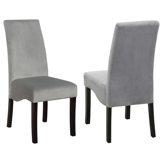 Grey Velvet Upholstered Dining Side Chair