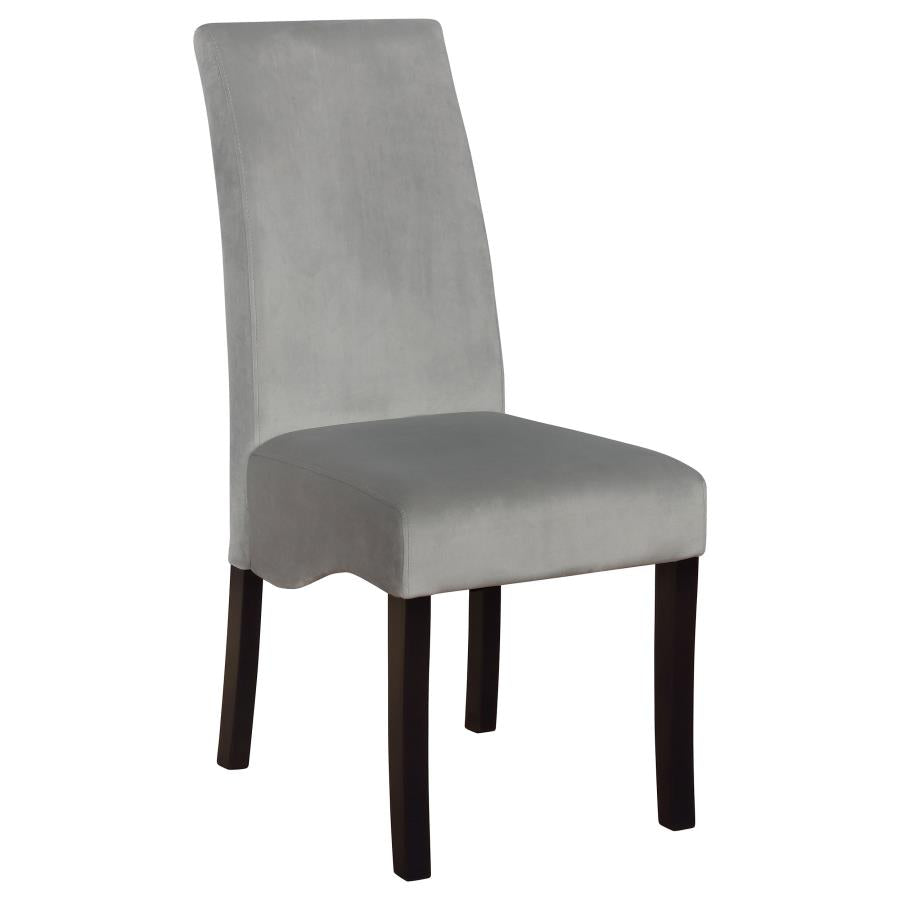Grey Velvet Upholstered Dining Side Chair