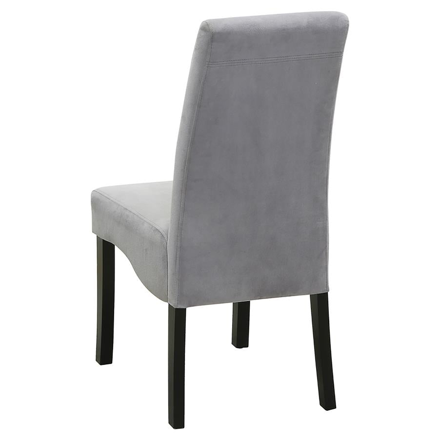 Grey Velvet Upholstered Dining Side Chair