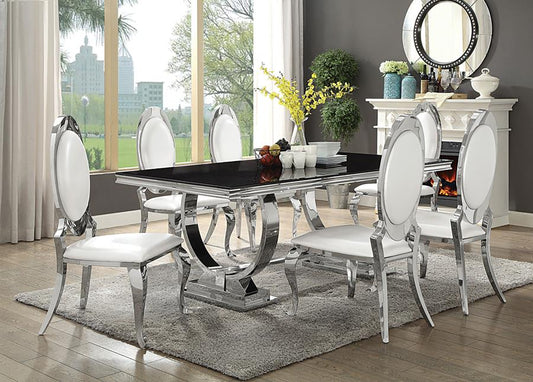 7-piece Rectangular Glass Top Dining Set