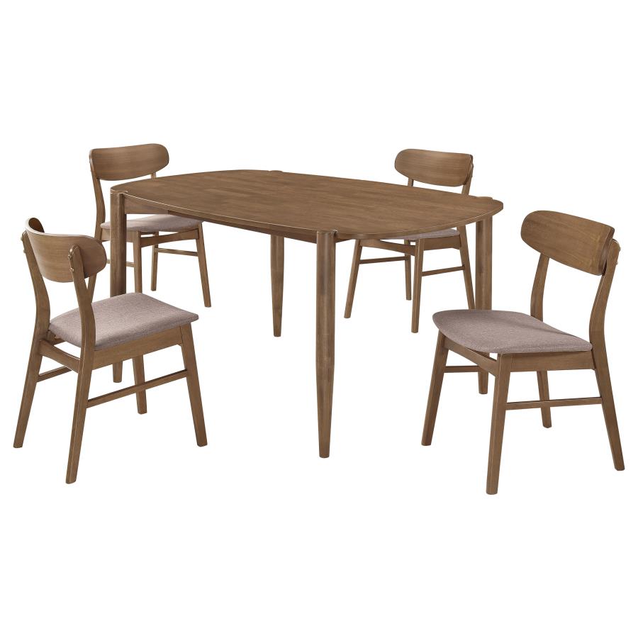 5-piece Oval Solid Wood Dining Set