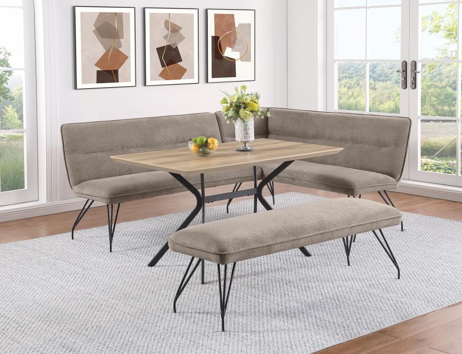 3-piece Rectangular 53" Composite Wood Dining Table Set