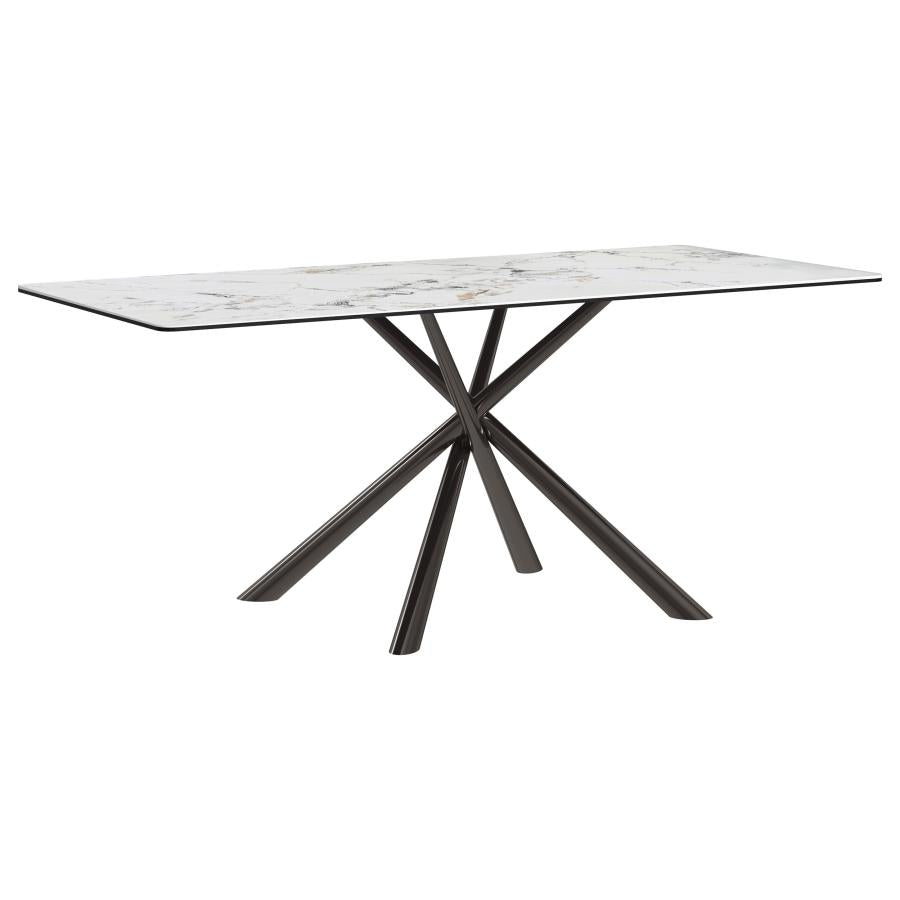 5-piece Rectangular Sintered Stone Dining Table Set