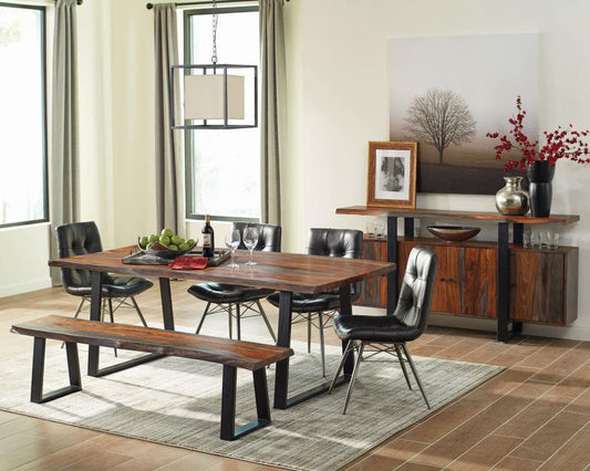 6-piece Rectangular 80" Live Edge Dining Table Set