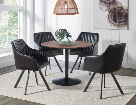 5-piece Round 40" Wood Top Dining Table Set