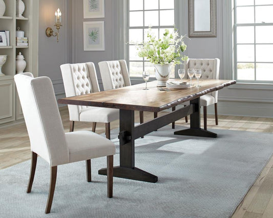 5-piece Rectangular Live Edge Dining Table Set