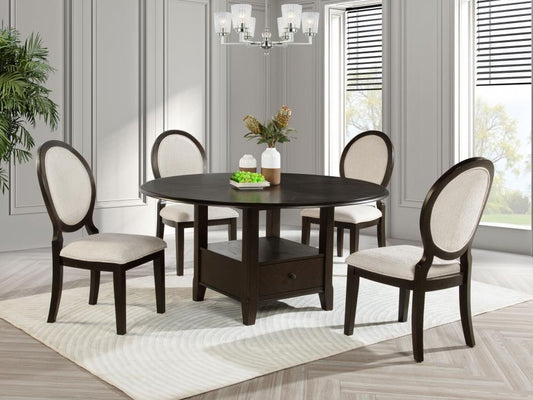5-PC Round Dining Table Set
