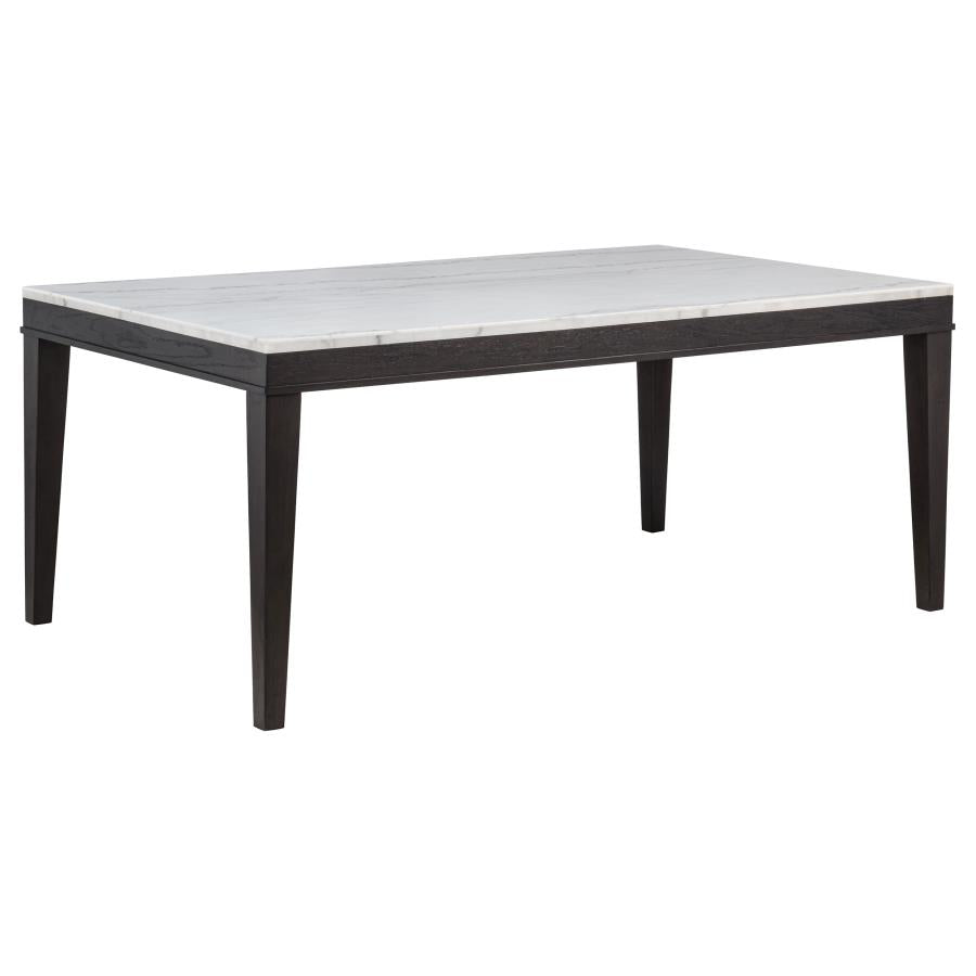 7-Piece White Marble Top Dining Set