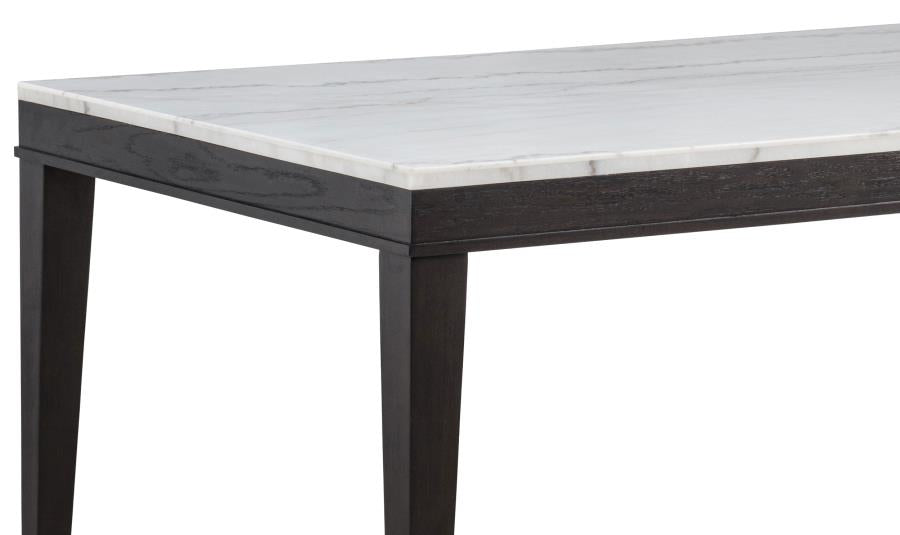 7-Piece White Marble Top Dining Set
