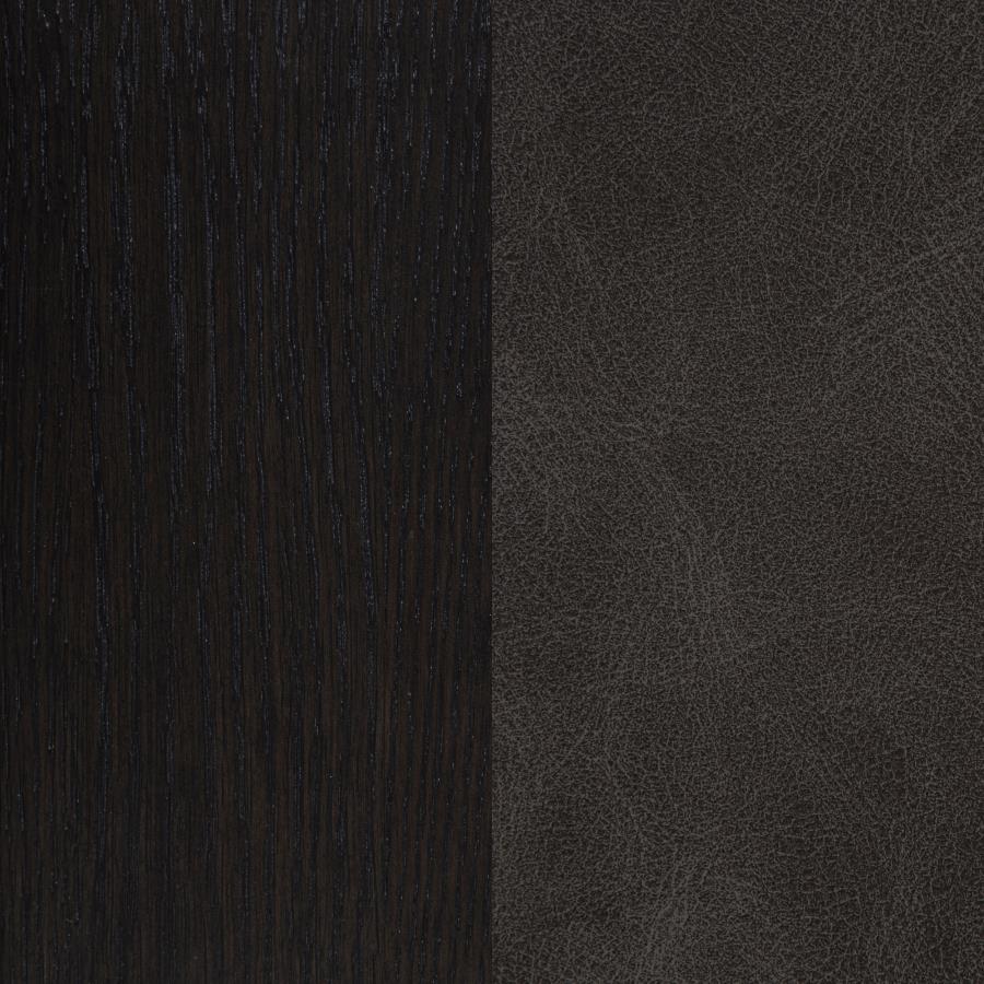 Dark Gray Faux Leatherette Upholstered Dining Side Chair (Set of 2)
