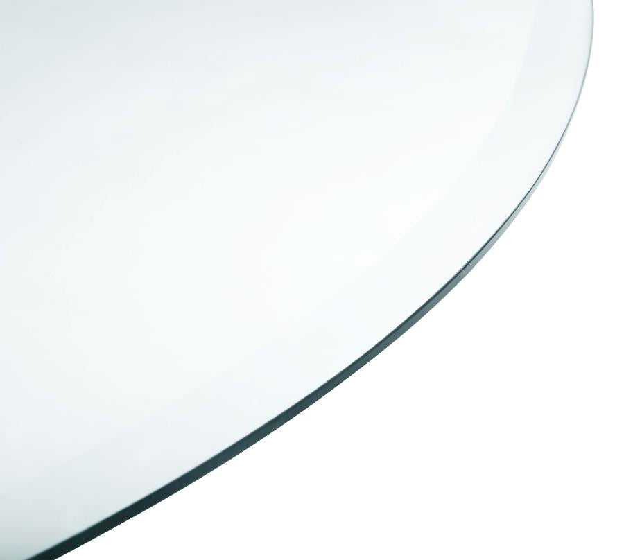 5-piece Round Glass Top Counter Height Dining Table Set