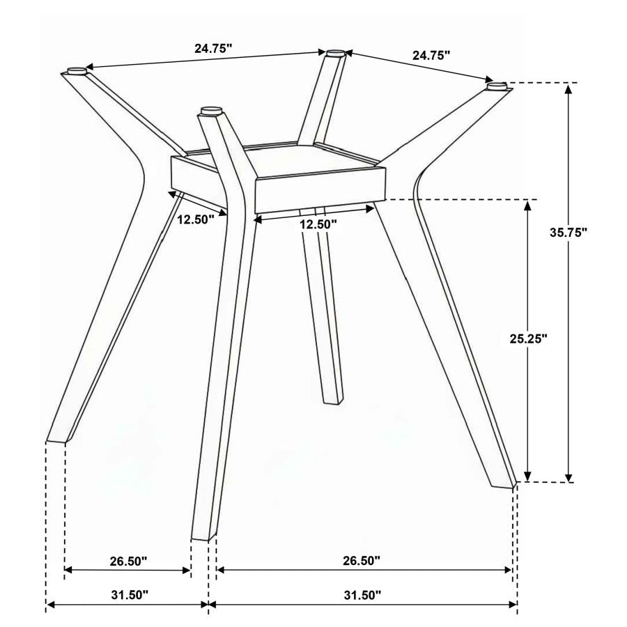 5-piece Round Glass Top Counter Height Dining Table Set